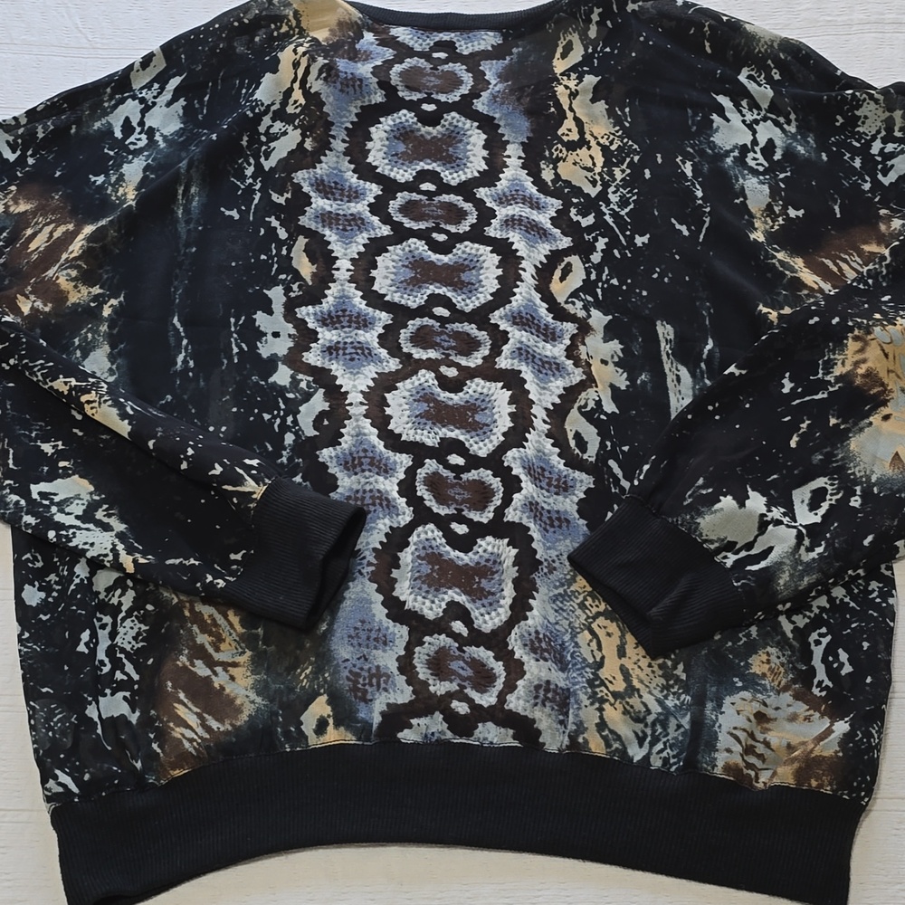 CAbi Sheer Chiffon Python Print Pullover Women's S - image 8